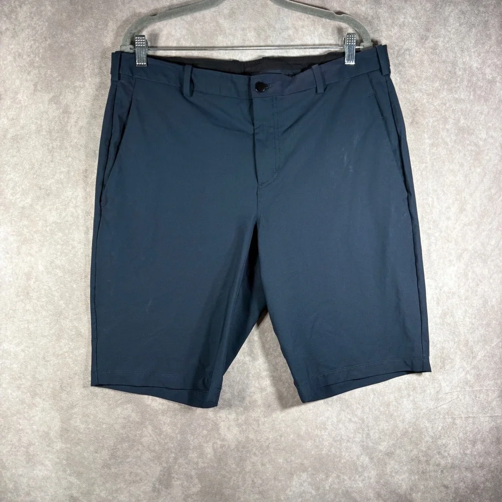 Lululemon Shorts Men 38 Blue Commission Short Classic Fit Warpstreme Tech Active